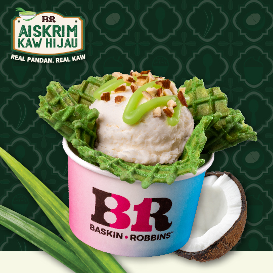 pandan waffle bowl sundae